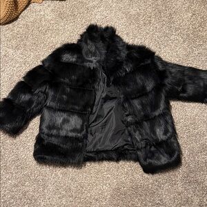 Missguided Black Faux Fur Jacket